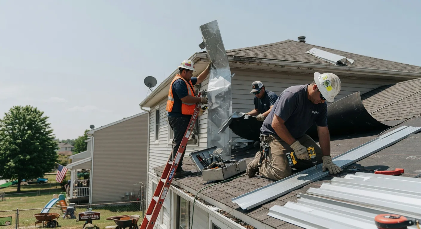 Storm Damage Metal Roof Repair in West Salem, IL